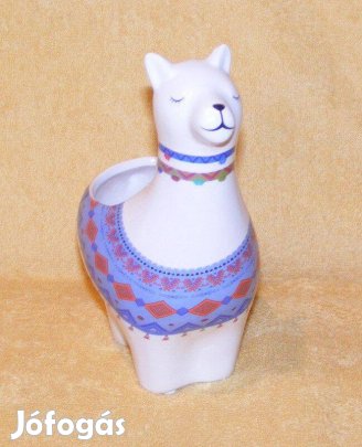 Alpaka porcelán virágtartó, dísztárgy
