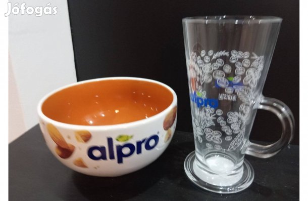 Alpro kerámia tálka + Alpro üveg bögre
