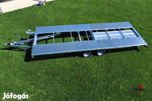 Alu rámpás új autószállító utánfutó (2700kg) csak bruttó 1.890.000 Ft