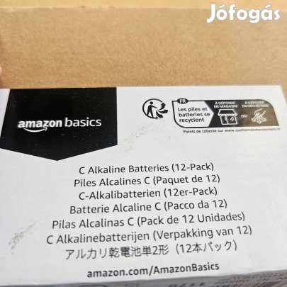 Amazon Basics 12 darabos elem új dobozában 1.5V C cell