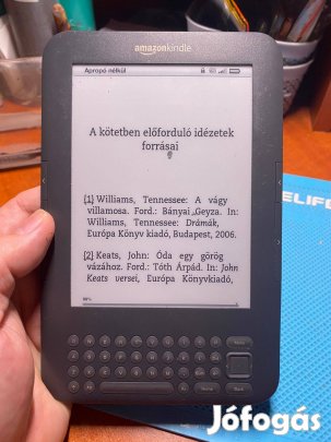 Amazon Kindle 3 QWERTY - D00901 - Ebook Olvasó + Töltő + TOK