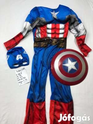 Amerika kapitány jelmez + pajzs, szuperhős jelmez 9-11 év C459