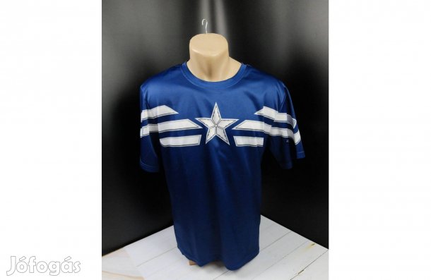 Amerika kapitány sötétkék kék rövid ujjú férfi póló