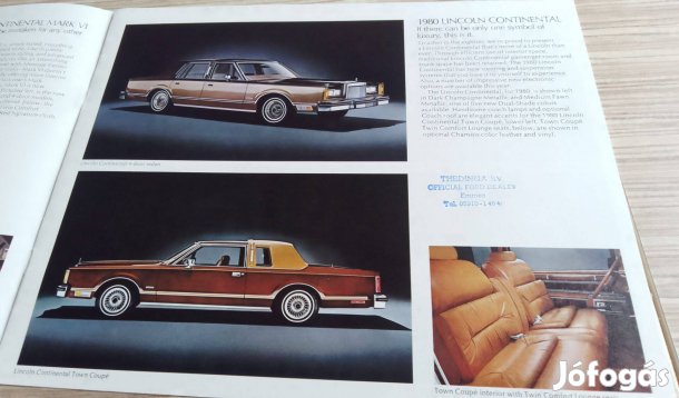Amerikai Mercury Lincoln (1980) prospektus, katalógus