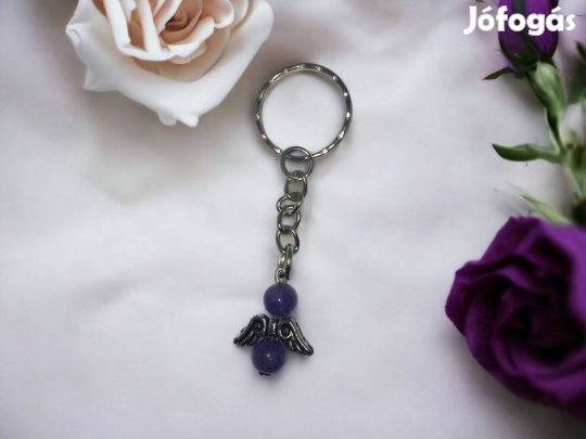 Ametiszt ásvány angyal kulcstartó