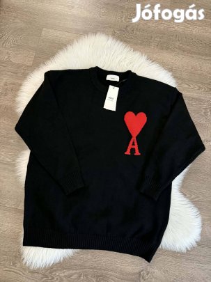 Ami Paris fekete gyapjú pulóver
