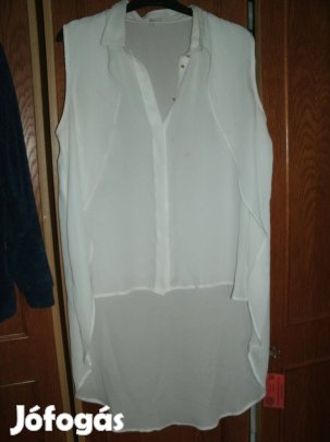 Amisu XL méret fehér blúz elő rövid, hátul hosszabb egyedi,