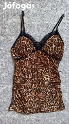 Amisu barna leopárdmintás top, felső