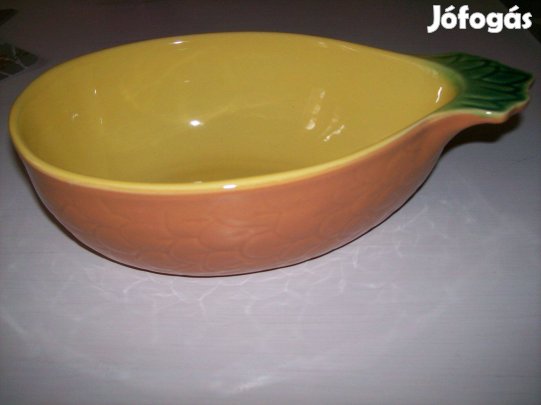 Ananász alakú dísztál, kínáló tál, édességtartó, gyümölcsös tál