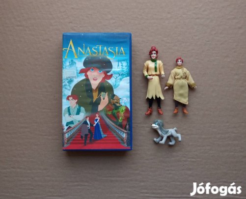 Anastasia Anasztázia mese VHS kazetta és figura csomag