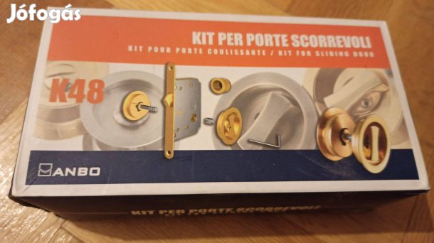 Anbo tolóajtó zár szett / új / réz