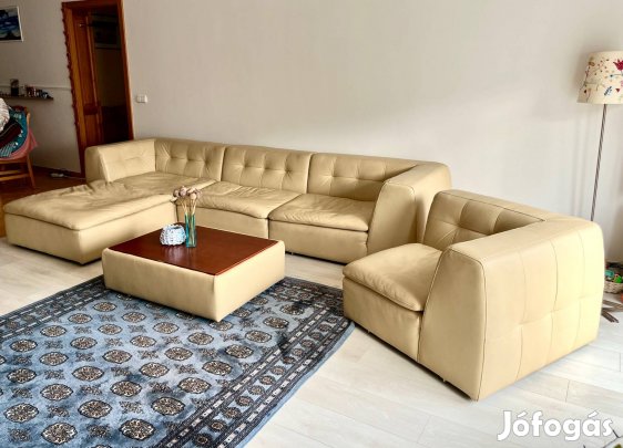 Andante bőr bézs kanapé hibátlan állapotban