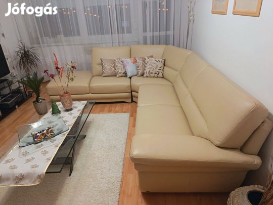 Andante világos bézs színű bőr ülőgarnitúra