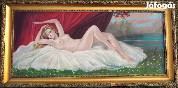 Andi ágyon festmény szignált