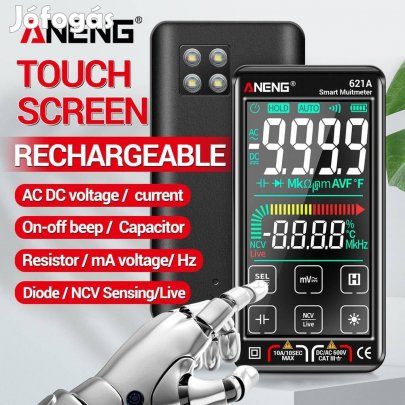 Aneng 621A beépített akkus színes érintőképernyős digitális multiméter