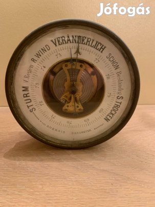 Aneroid barométer Hatschek Miksa budapesti üzletéből a XIX. századból