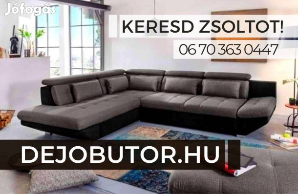 Angel L rugós szürke sarok kanapé ülőgarnitúra 300x230 cm ágyneműt