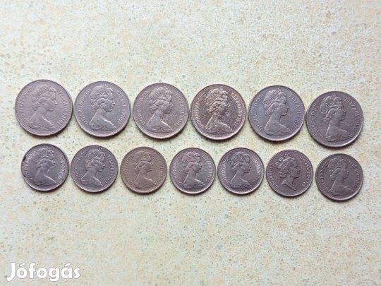 Anglia 13 db Különböző Érme 5 és 10 Pence 1968-1988