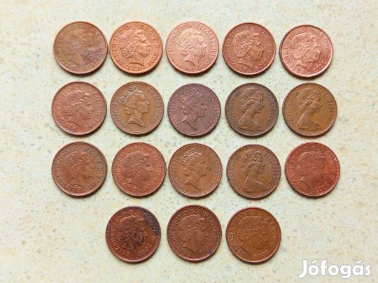 Anglia 18 db Különböző Érme 1 Penny 1971-2016