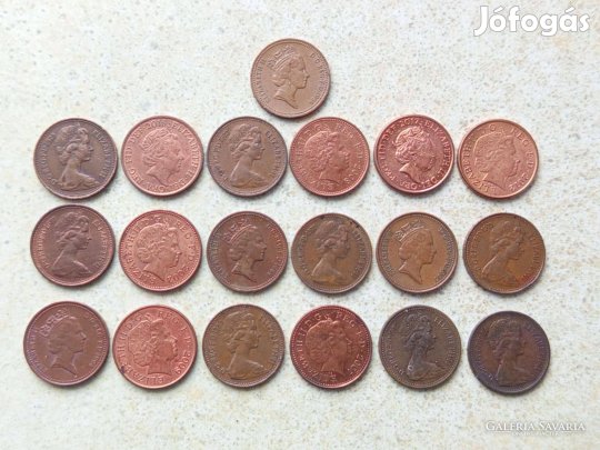 Anglia 19 db Különböző Érme 1 Penny 1971-2017