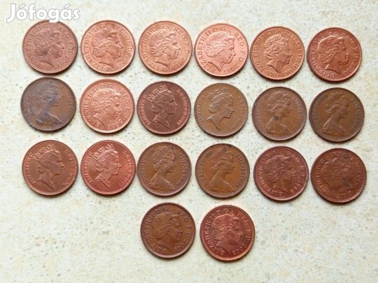 Anglia 20 db Különböző Érme 2 Pence Penny 1971-2016