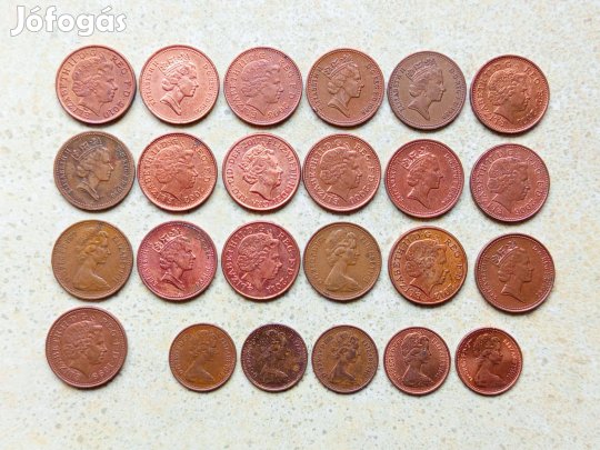 Anglia 24 db Különböző Érme 1/2 1 Penny 1971-2017