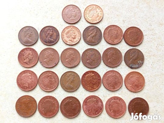 Anglia 26 db Különböző Érme 1 Penny 1971-2017