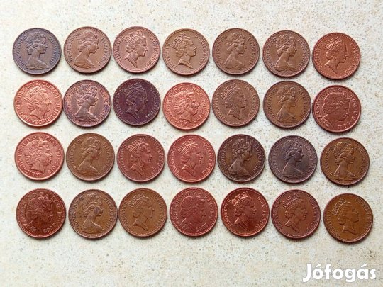 Anglia 28 db Különböző Érme 1 Penny 1971-2015