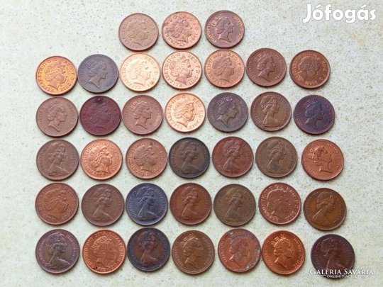 Anglia 38 db Különböző Érme 1 Penny 1971-2015