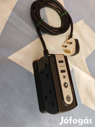 Angol(UK) Hosszabbító,elosztó,Usb-s csatlakozó