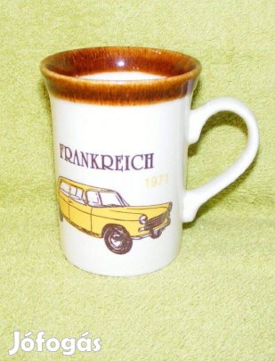 Angol autós porcelán bögre