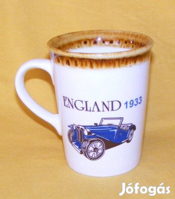Angol autós porcelán bögre