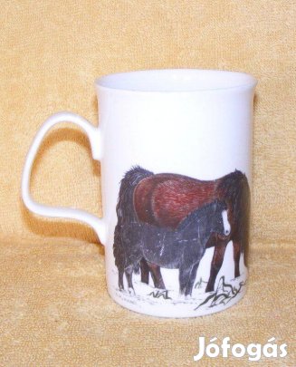 Angol lovas, ló porcelán bögre