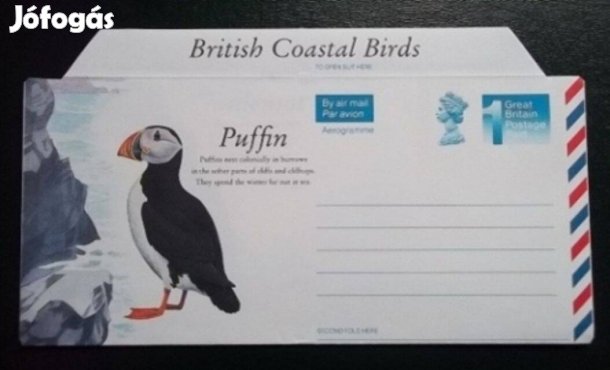Angol madaras levélboríték British Coastal Birds Új!