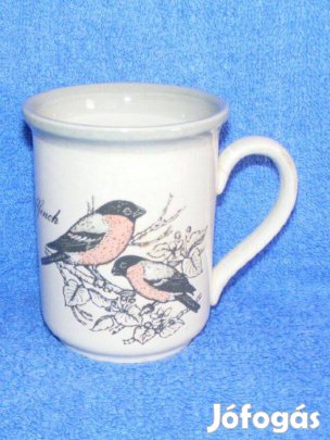 Angol madaras porcelán bögre