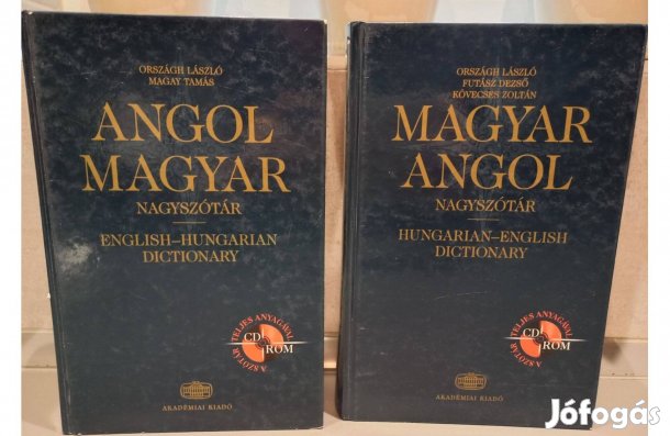 Angol-magyar, magyar-angol akadémiai nagyszótár eladó