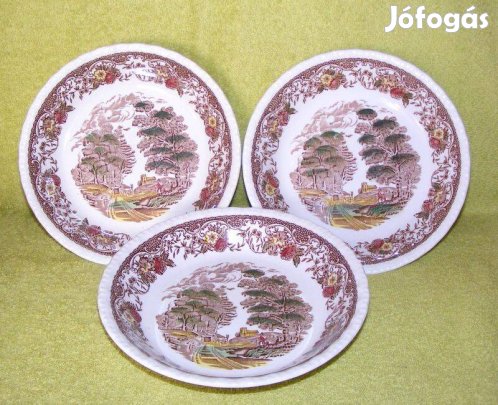 Angol porcelán mélytányér 3 db