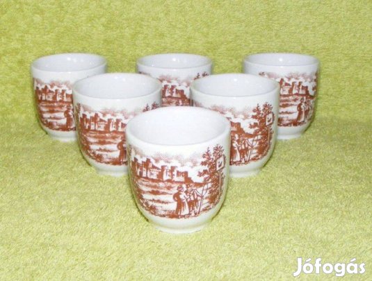 Angol porcelán pohárka 6 db