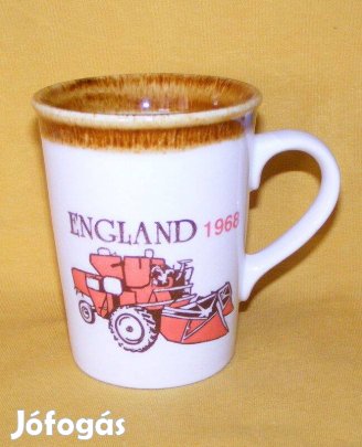 Angol traktoros porcelán bögre