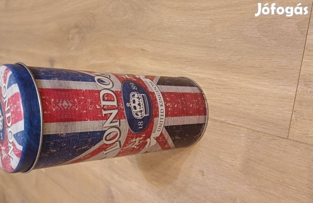 Angol zászlós fém henger doboz