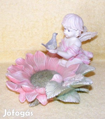 Angyal, madár, virág dísztárgy, dekoráció