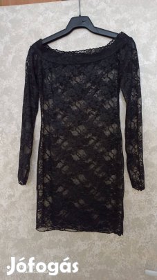 Ann Summer fekete átlátszó csipke miniruha