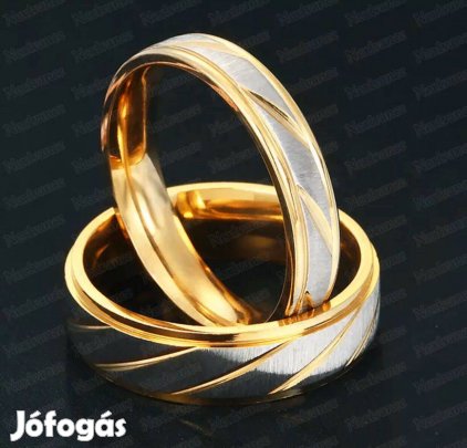 Anna arany ezüst színű női nemesacél páros gyűrű