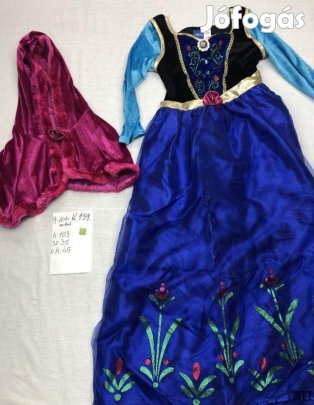 Anna jelmez, hercegnő jelmez, Jégvarázs jelmez K159