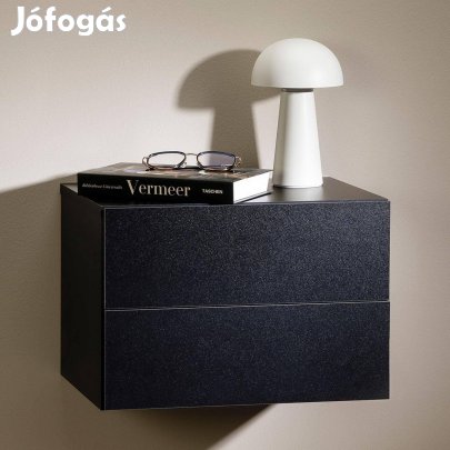 Anni 2 fiókos fali éjjeliszekrény (fekete) 94496