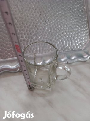 Antik 1dl-es üveg sörös korsó