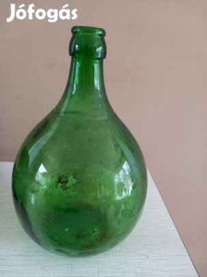 Antik 5 l-es zöld boros üveg