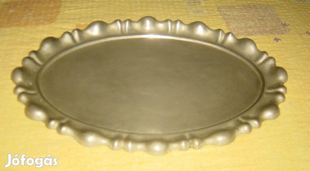 Antik Alpakka tálca - jelzett belsején - 43 x 30 cm