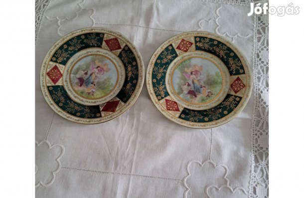 Antik Altwien és Victoria Austria zöldszélű zsáner jelenetes