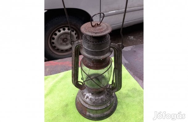 Antik Bat német vihar lámpa ép üveg petróleum lámpa
